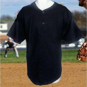 OSO USA Black Button Up Athletic Baseball Jersey